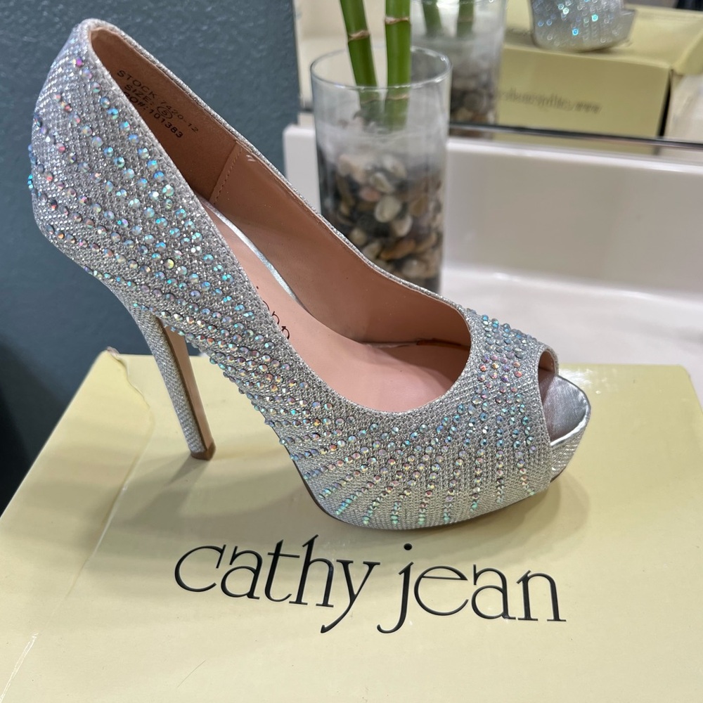 Silver Rhinestone Heels - Picture 5 of 7